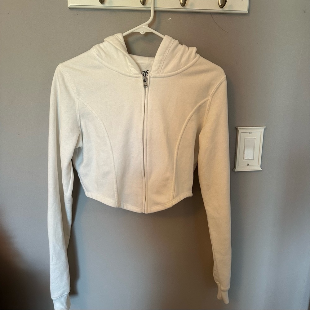 Hollister Corset Cropped Zip Up Hoodie